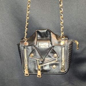 JingPin NvBao Faux Leather Biker Jacket Style Shoulder Bag